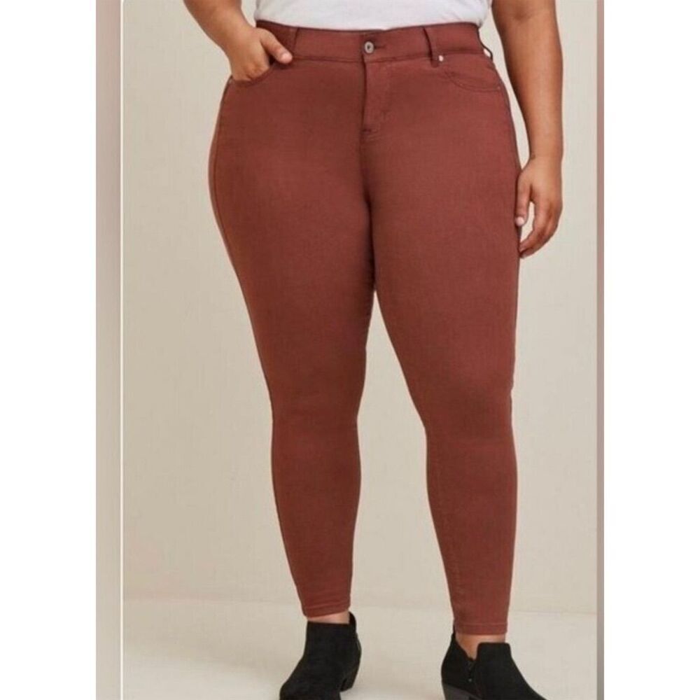 Torrid Plus Size Brown Bombshell Skinny High-Rise Jeans Super Soft 22 NWT